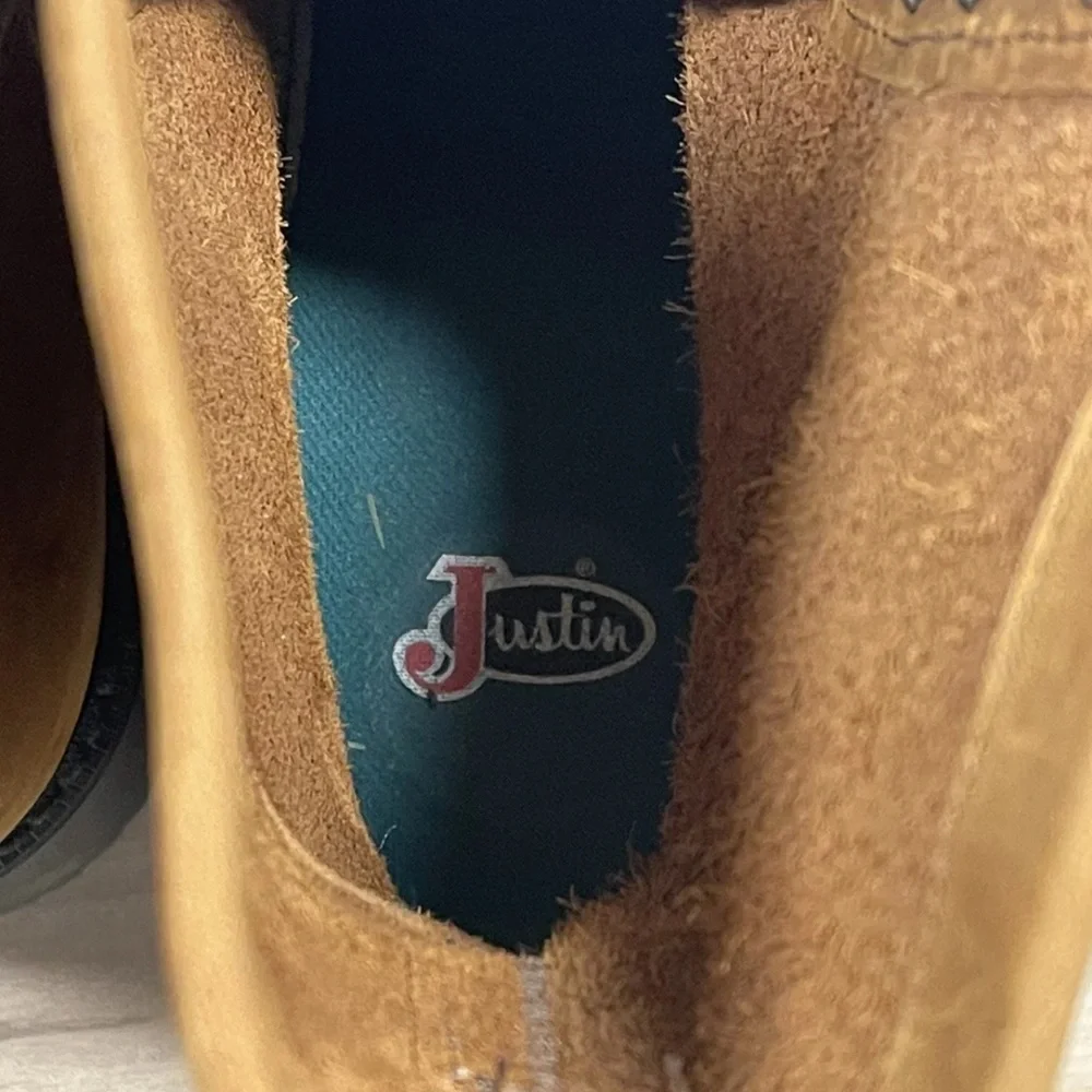 Justin Boots Original Work Boot Style 0760 Brown Men's Soft Toe Size 9EE USA
